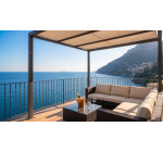 Terrazza panoramica privata con salotto da esterno vista mare e costa Appartamento Zaffiro